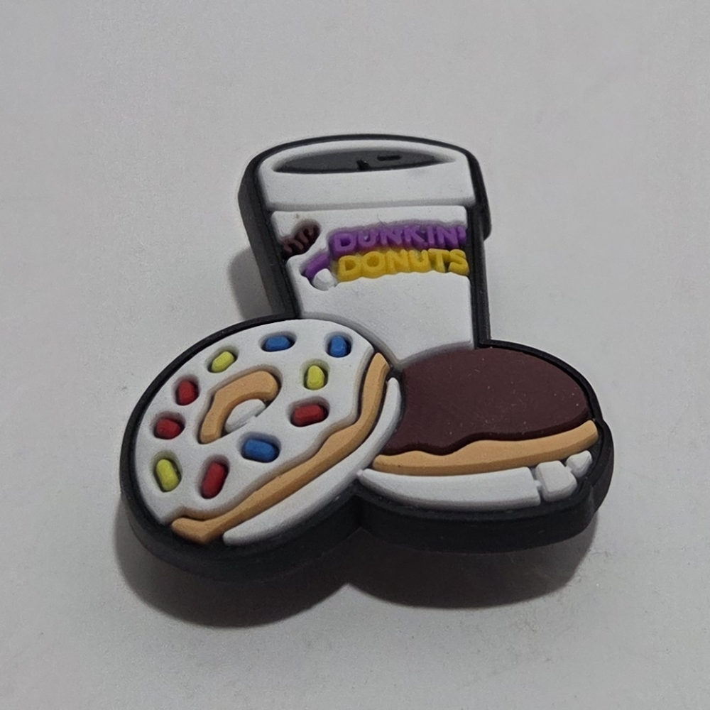 Colorful Donut and Coffee Shoe Charm